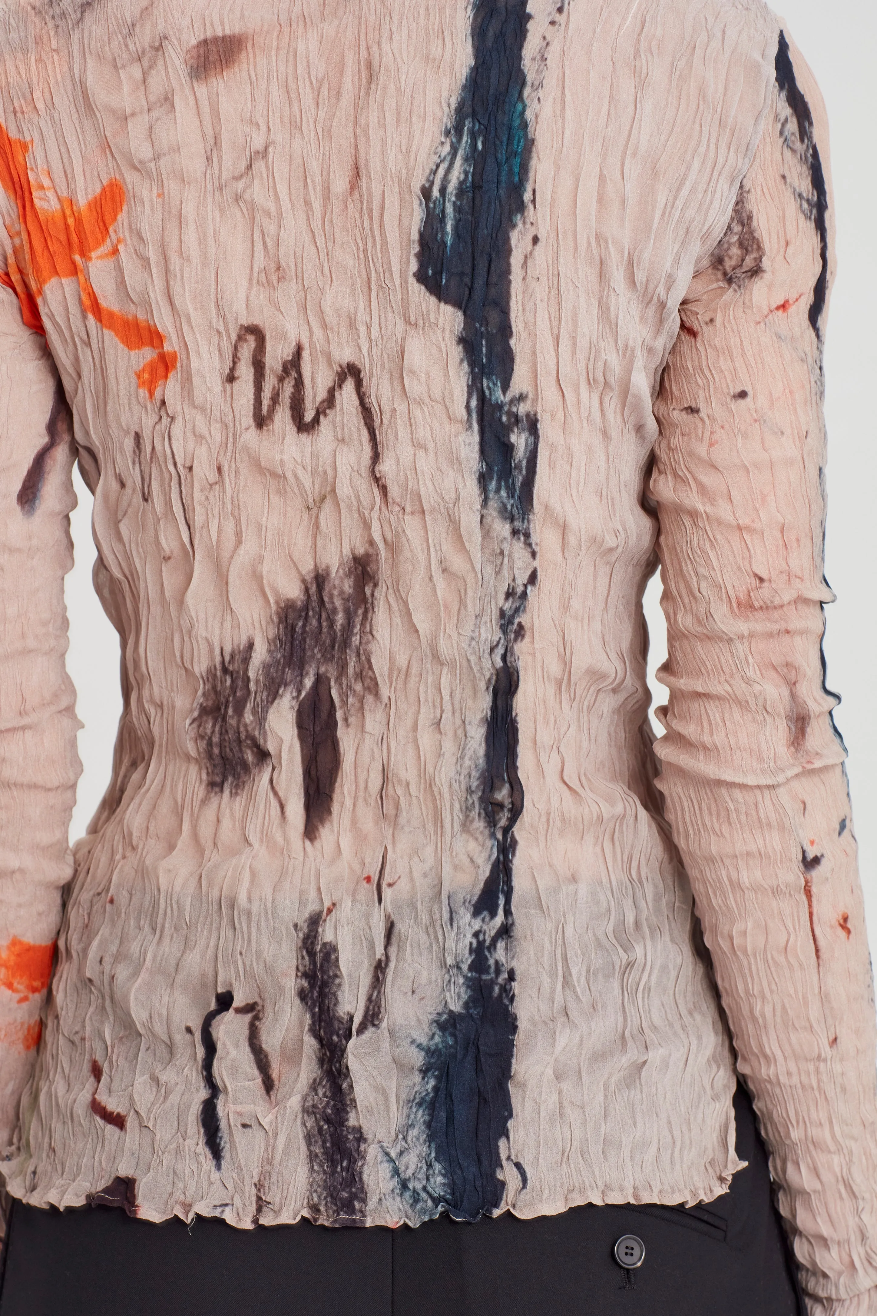 Crushed Long Sleeve Turtle Neck - Beige Multi sold by Rory William Docherty product image thumbnail 2