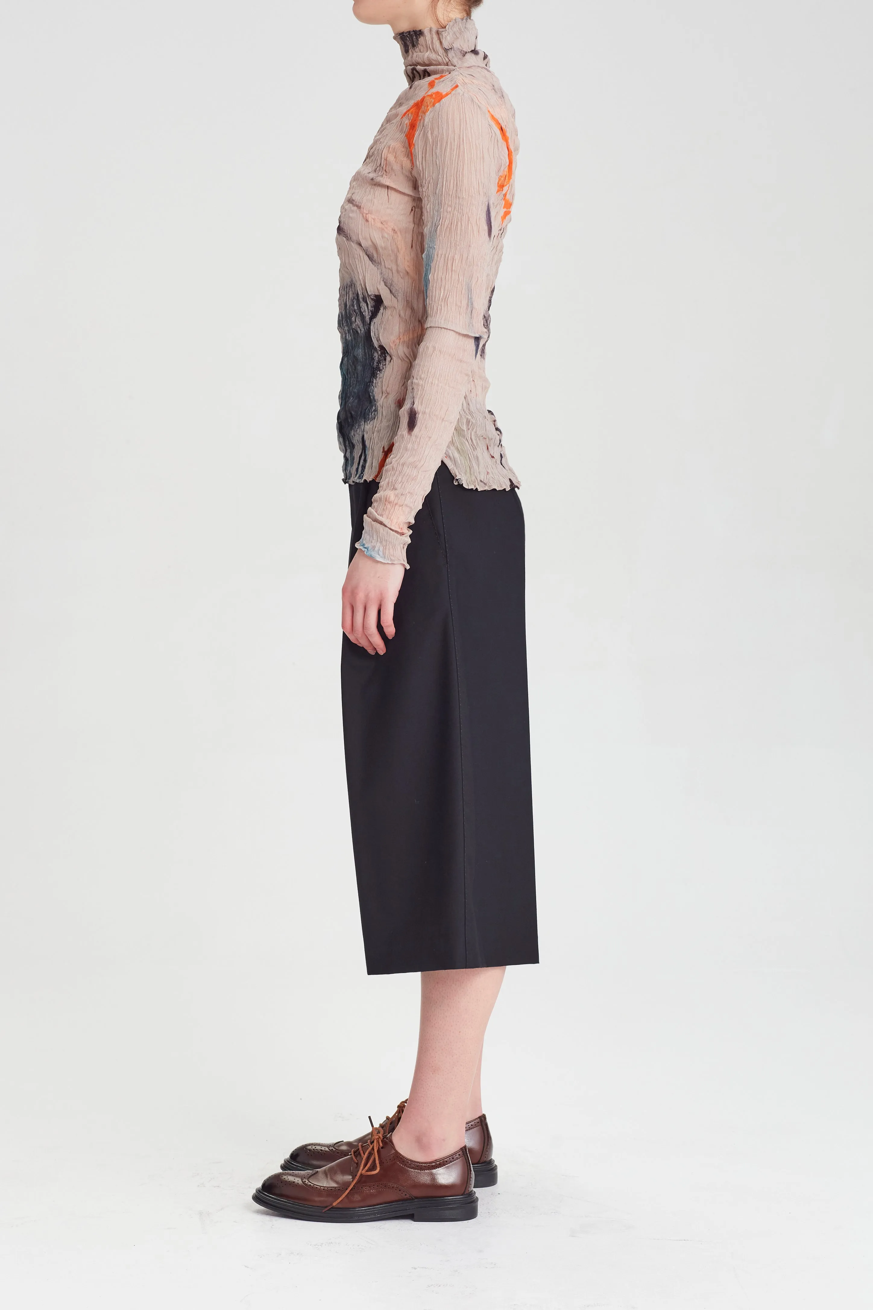 Crushed Long Sleeve Turtle Neck - Beige Multi sold by Rory William Docherty product image thumbnail 3