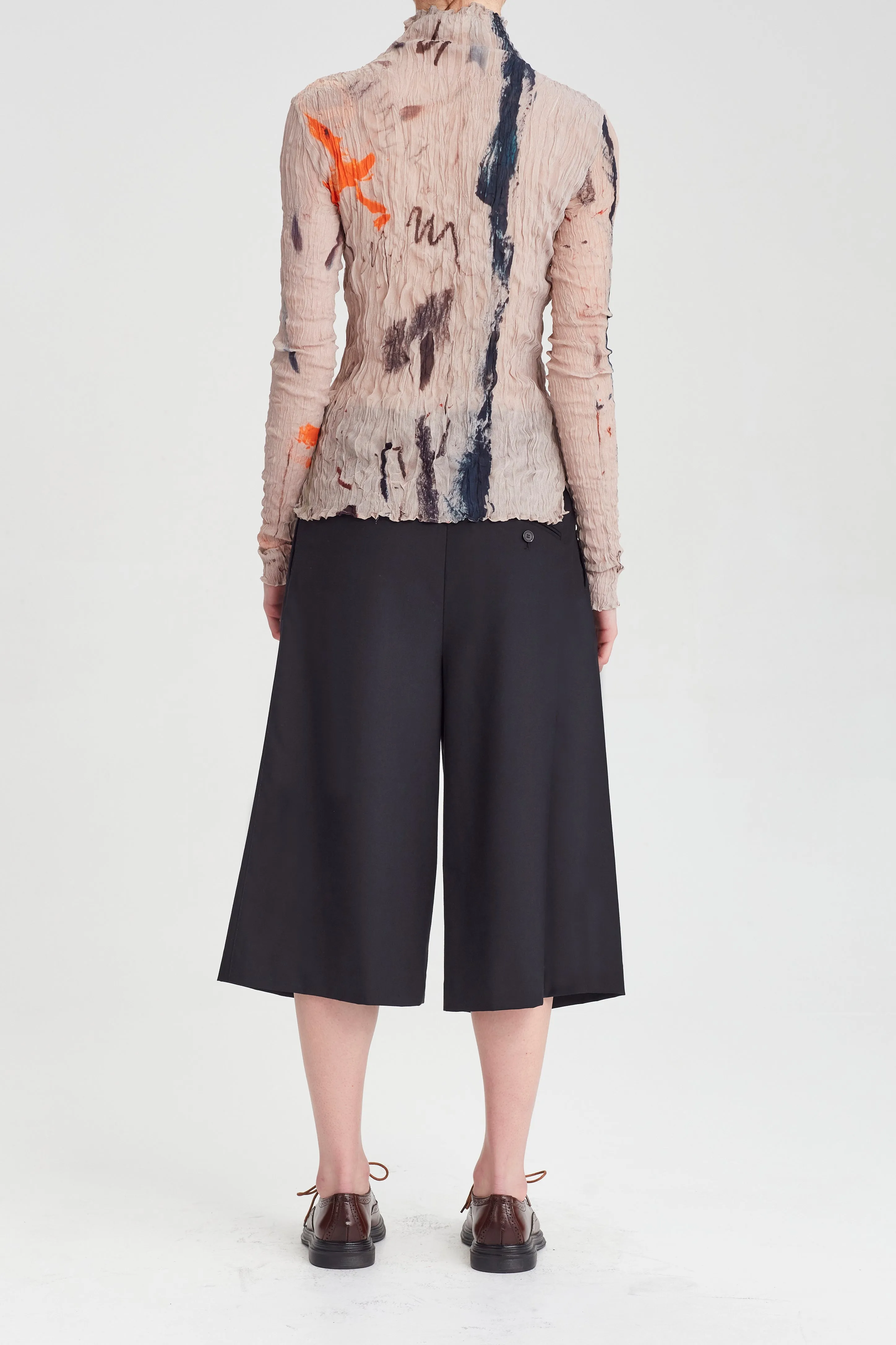 Crushed Long Sleeve Turtle Neck - Beige Multi sold by Rory William Docherty product image thumbnail 4