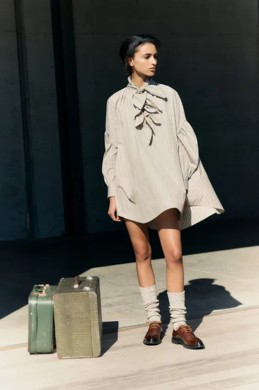 Multi Tie Painters Shirt - Beige Stripe sold by Rory William Docherty