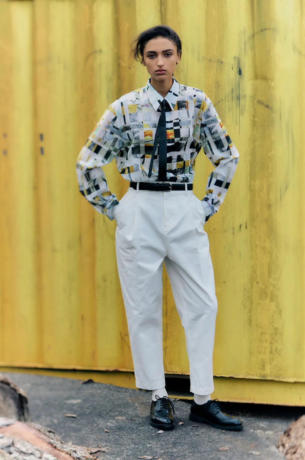 Classic Collared Shirt - White Multi sold by Rory William Docherty