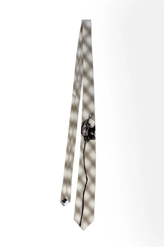 Printed Cotton Tie - Maroon Rose sold by Rory William Docherty