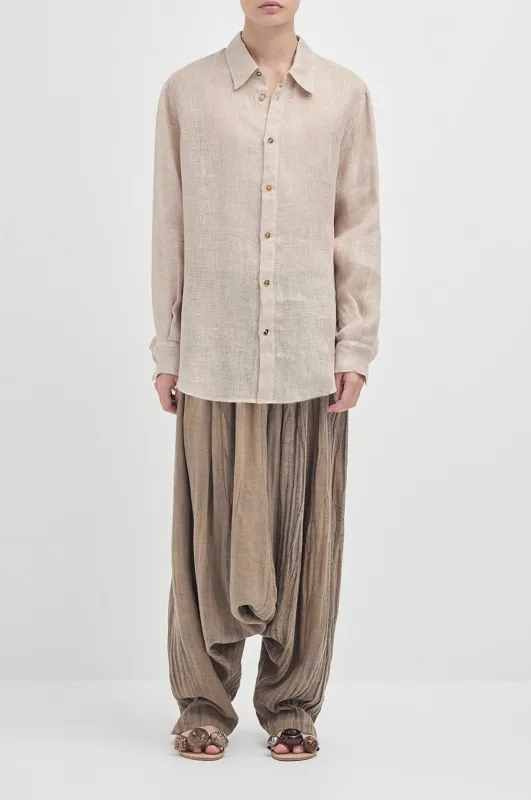 Open Weave Linen Shirt - Natural made by Rory William Docherty