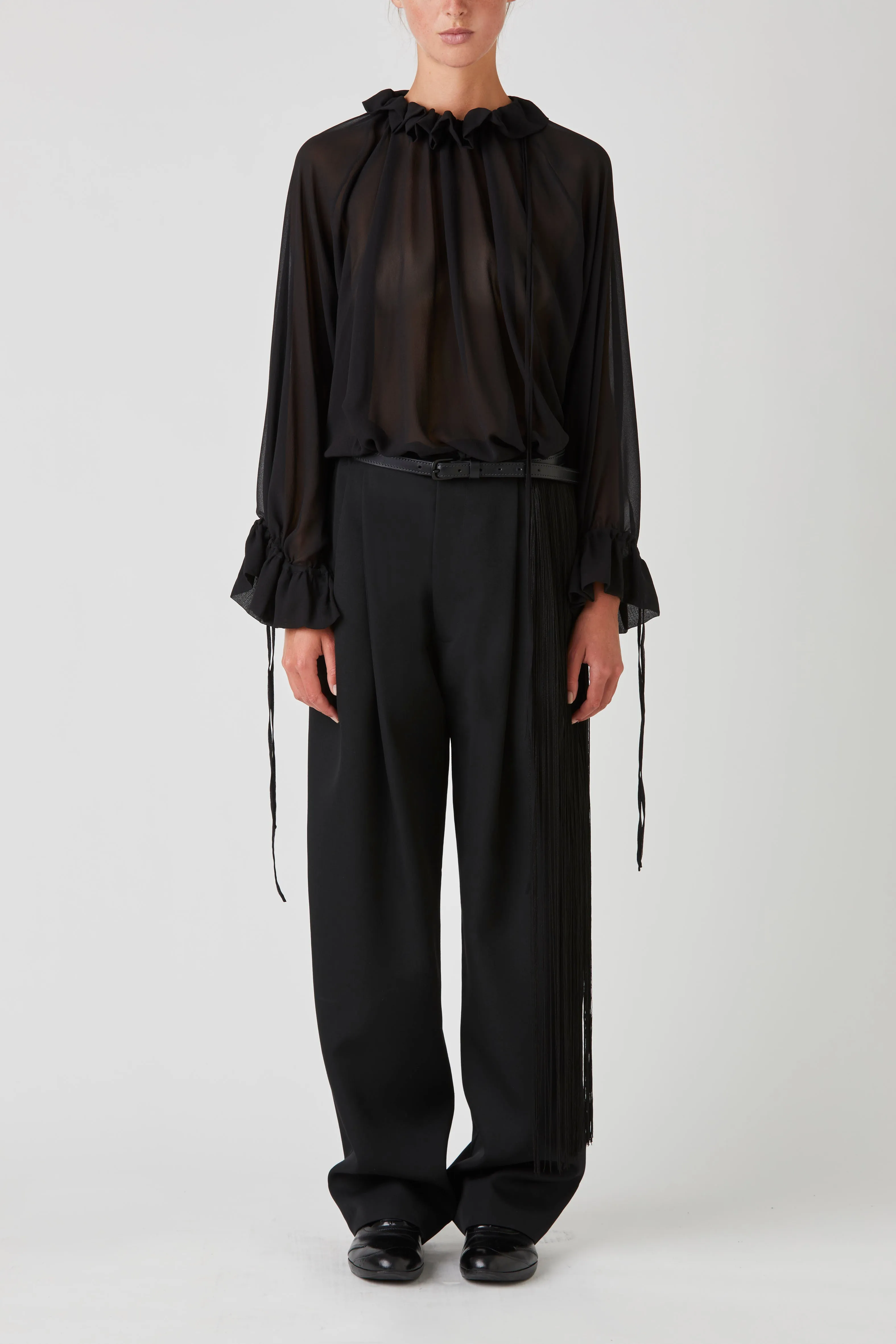 Relaxed pleated trousers sold by Rory William Docherty