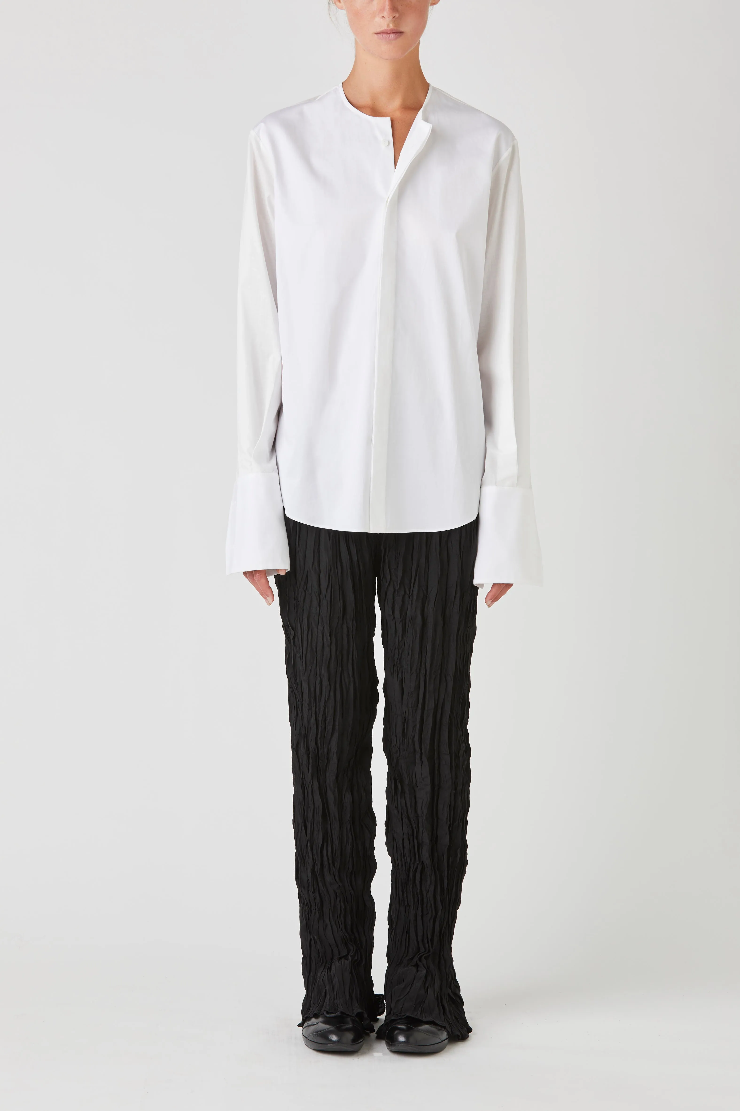 Wide leg crushed silk trouser sold by Rory William Docherty