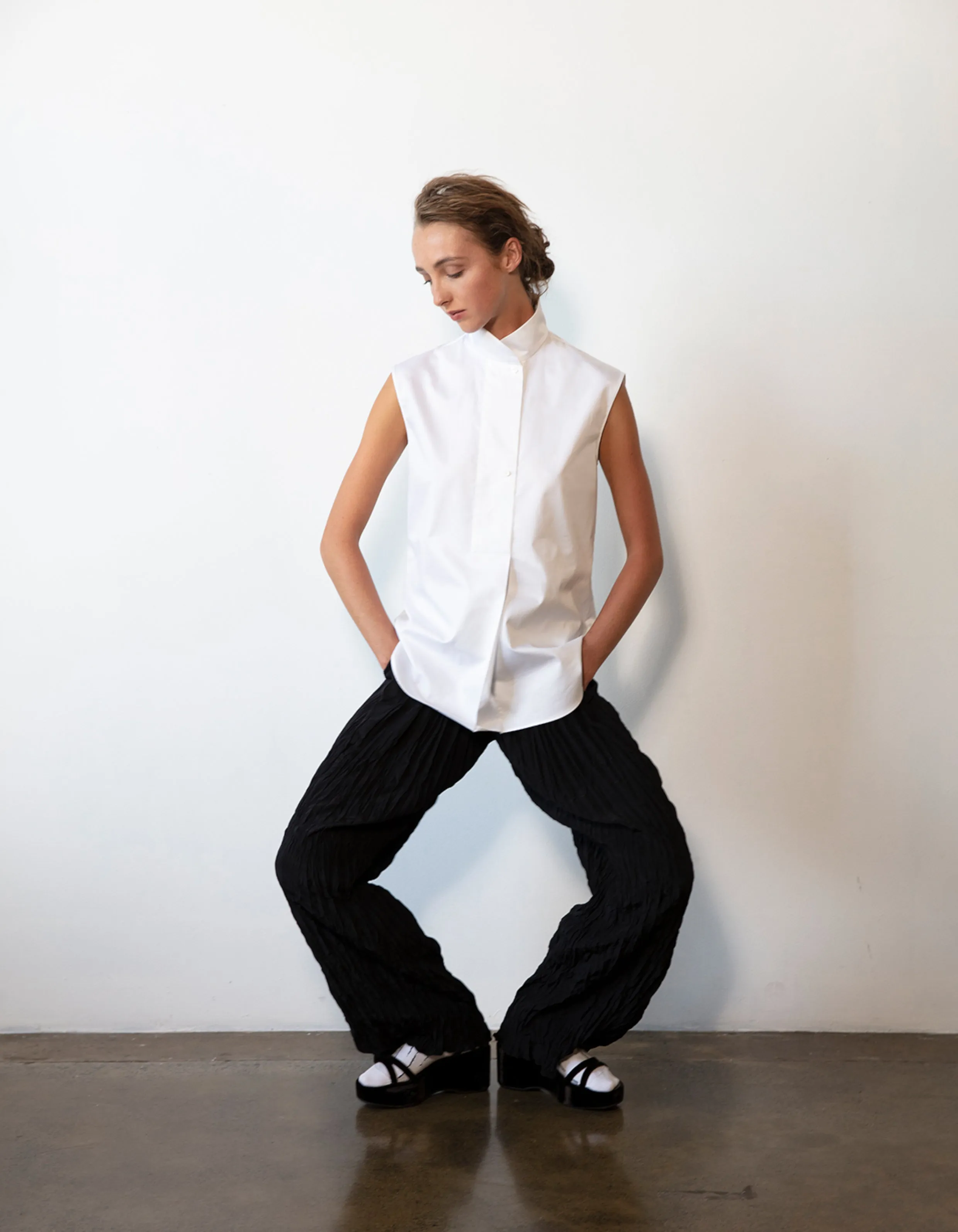 Wide leg crushed silk trouser sold by Rory William Docherty product image thumbnail 4