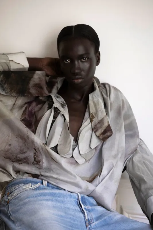 Multi Tie Painters Shirt - 'Desert Roses' sold by Rory William Docherty