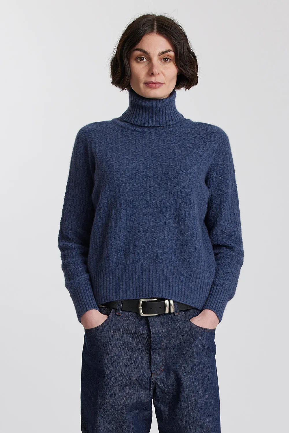 Okewa Checkered Crop Funnel Neck Jumper sold by Standard Issue product image thumbnail 4