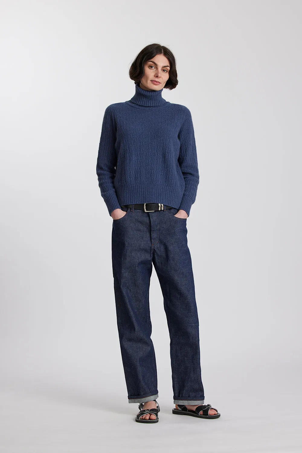 Okewa Checkered Crop Funnel Neck Jumper sold by Standard Issue product image thumbnail 3