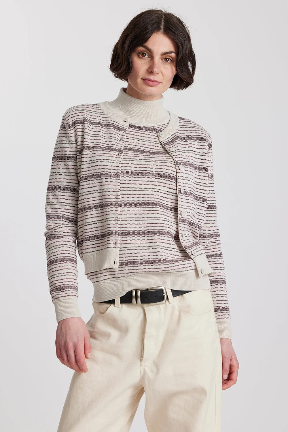 Merino Battenberg Crew Cardigan sold by Standard Issue product image thumbnail 3