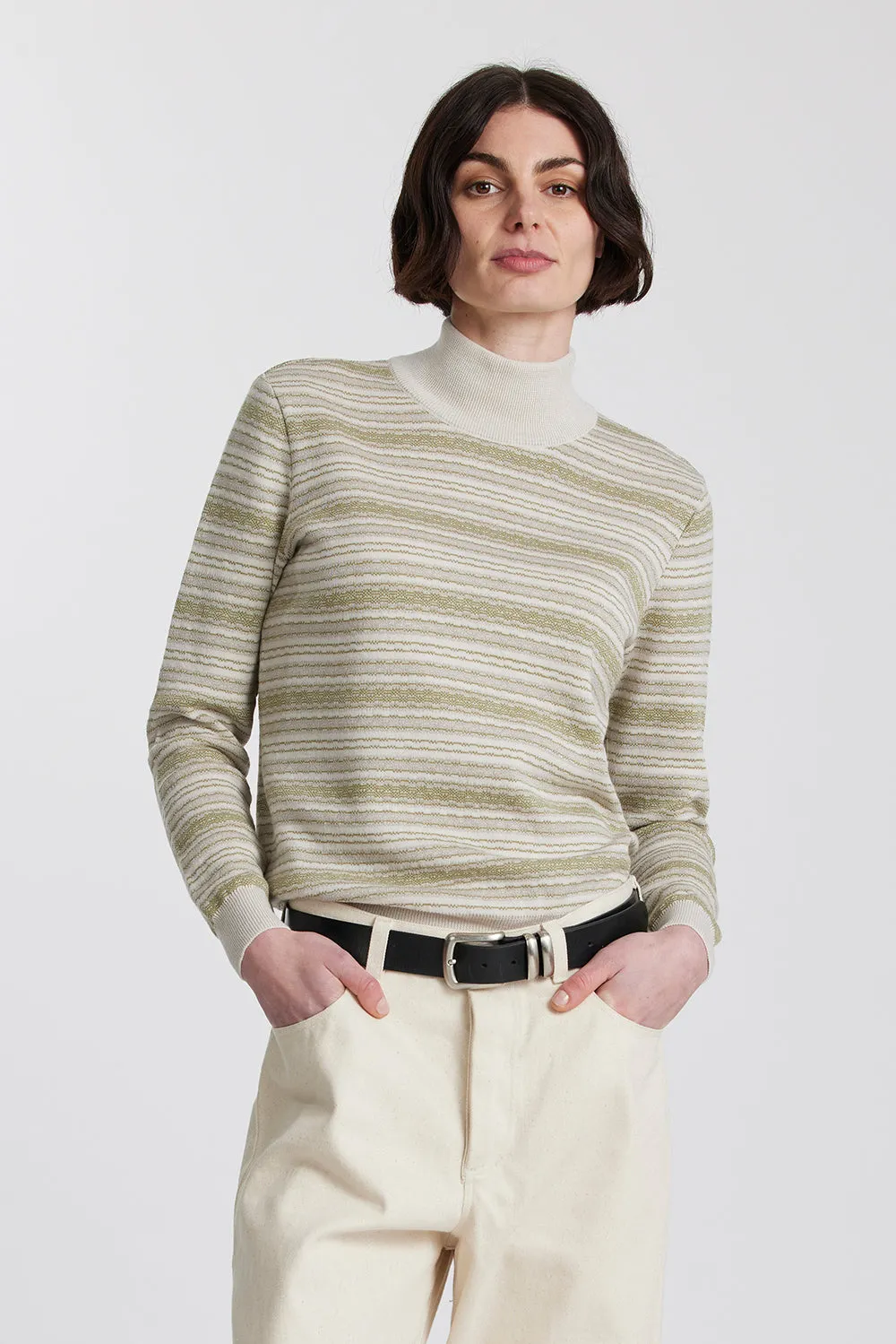Merino Battenberg Mock Neck sold by Standard Issue
