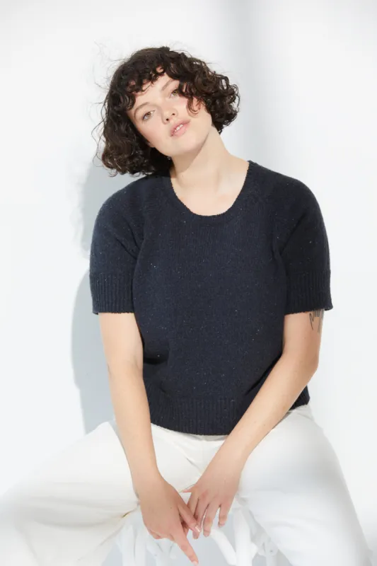 Recycled Denim Crop Tee made by Standard Issue