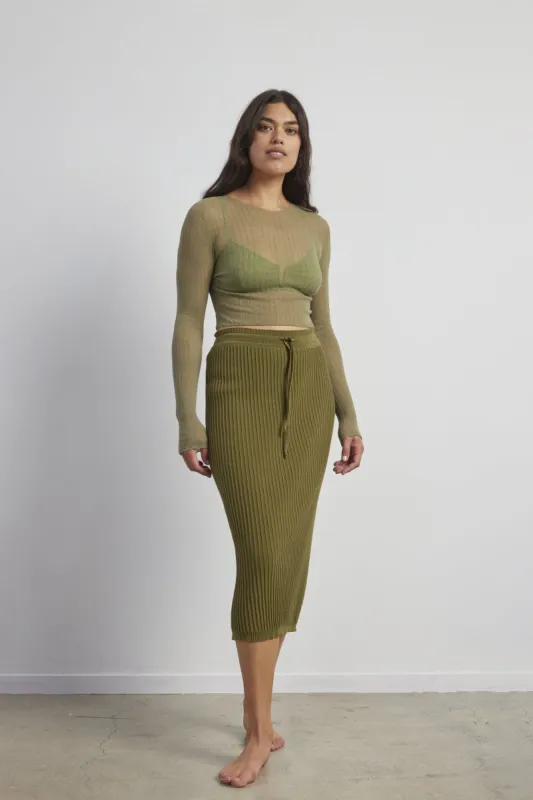 Cotton Rib to Rib Skirt sold by Standard Issue
