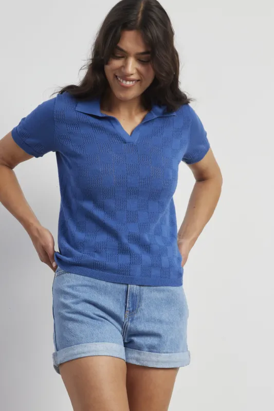 Cotton Pointelle Polo made by Standard Issue