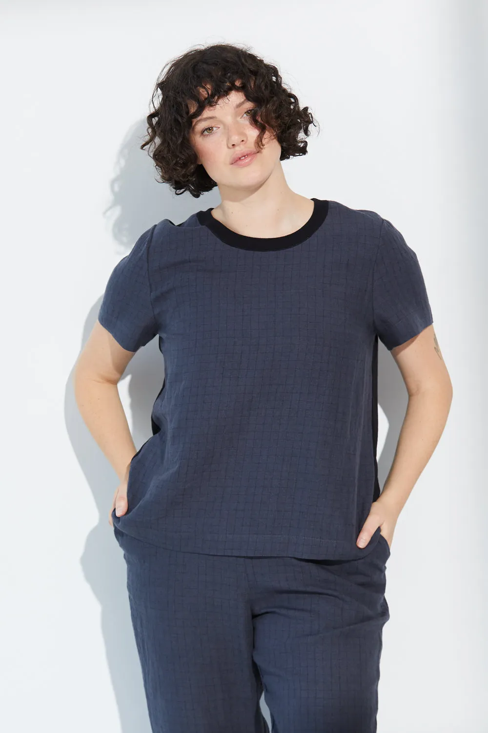Grid Linen Tee sold by Standard Issue product image thumbnail 4