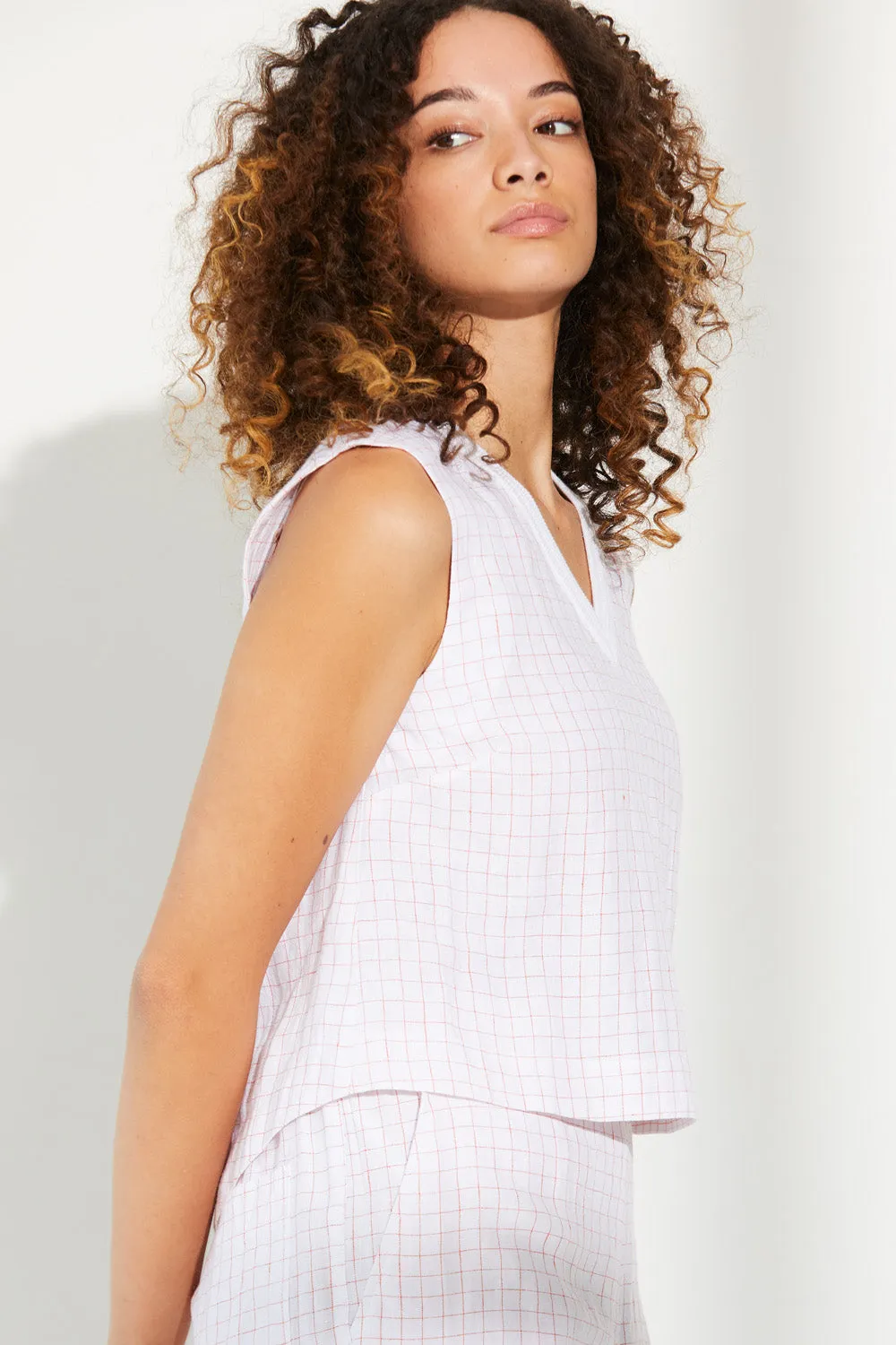 Grid Linen Top sold by Standard Issue product image thumbnail 5