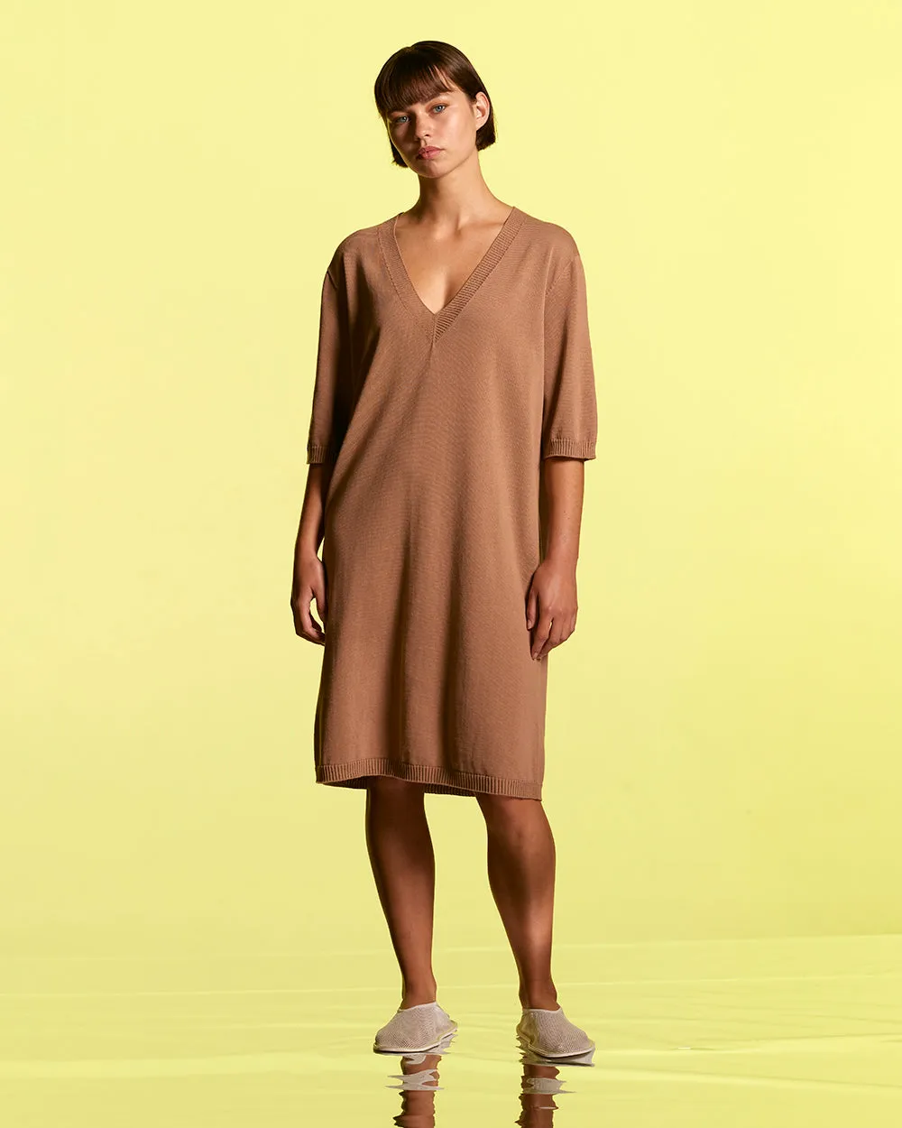 Cotton Deep V Dress sold by Standard Issue product image thumbnail 3