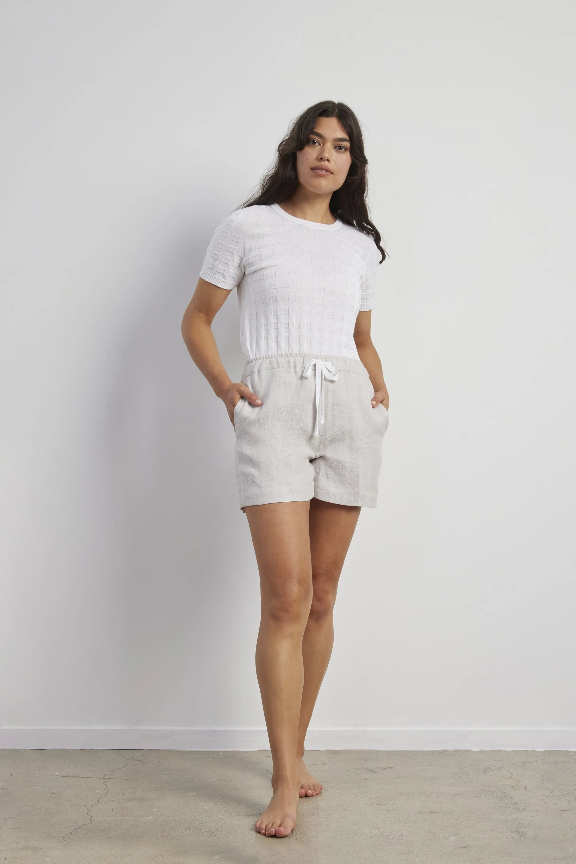 Chevron Linen Short sold by Standard Issue