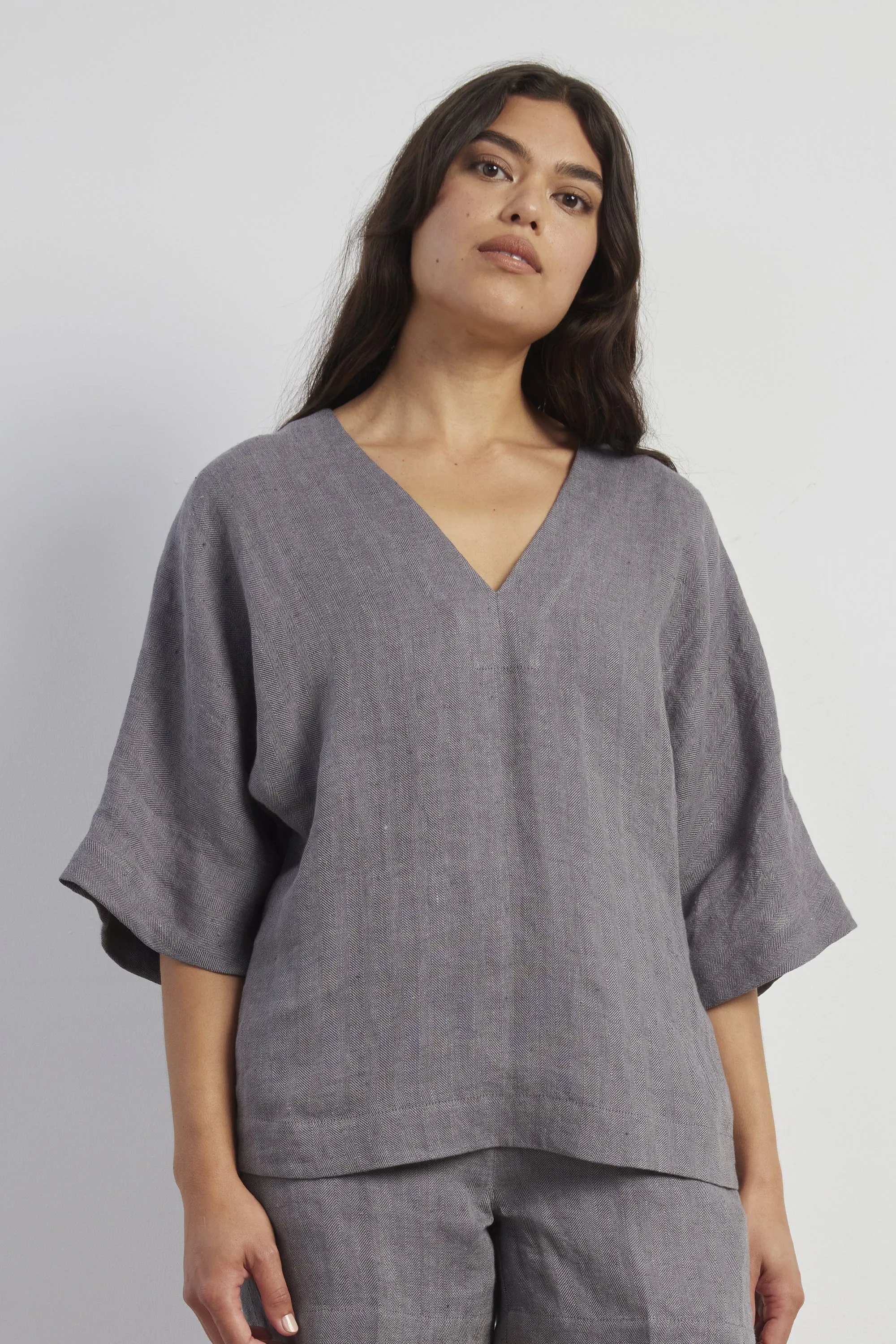 Chevron Linen Tee sold by Standard Issue
