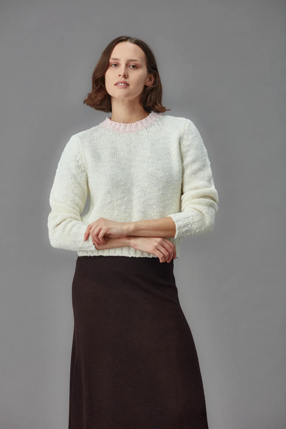 Merino Boucle Crop Sweater sold by Standard Issue