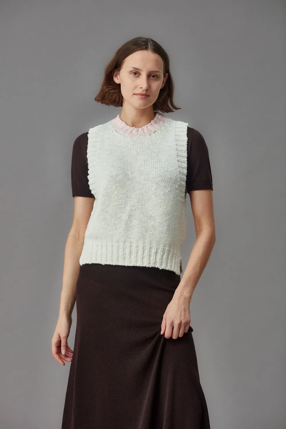 Merino Boucle Crop Vest sold by Standard Issue