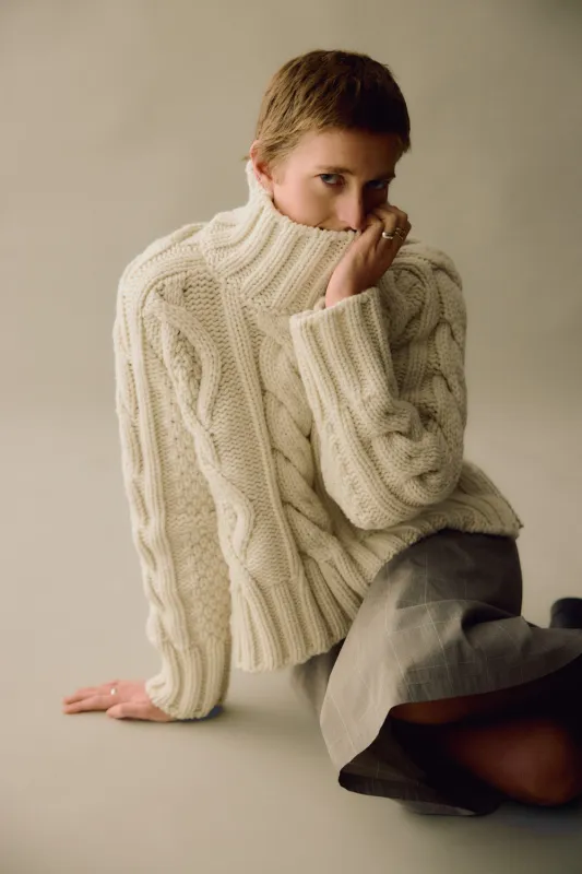 Wool Cable Sweater made by Standard Issue