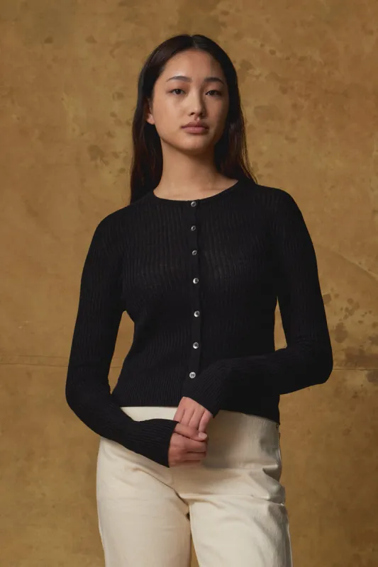 Merino Bargello Crop Cardigan sold by Standard Issue