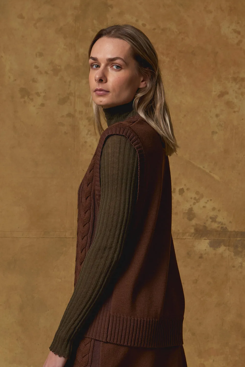 Merino Universal Cable Vest sold by Standard Issue product image thumbnail 3