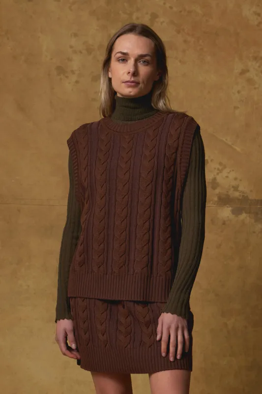 Merino Universal Cable Vest sold by Standard Issue