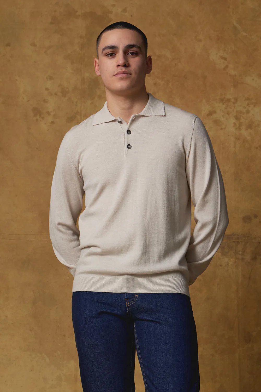 Merino Polo Shirt sold by Standard Issue product image thumbnail 3