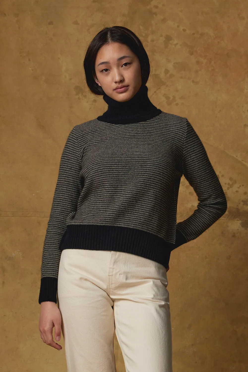 Okewa Striped Crop Funnel Neck sold by Standard Issue product image thumbnail 4