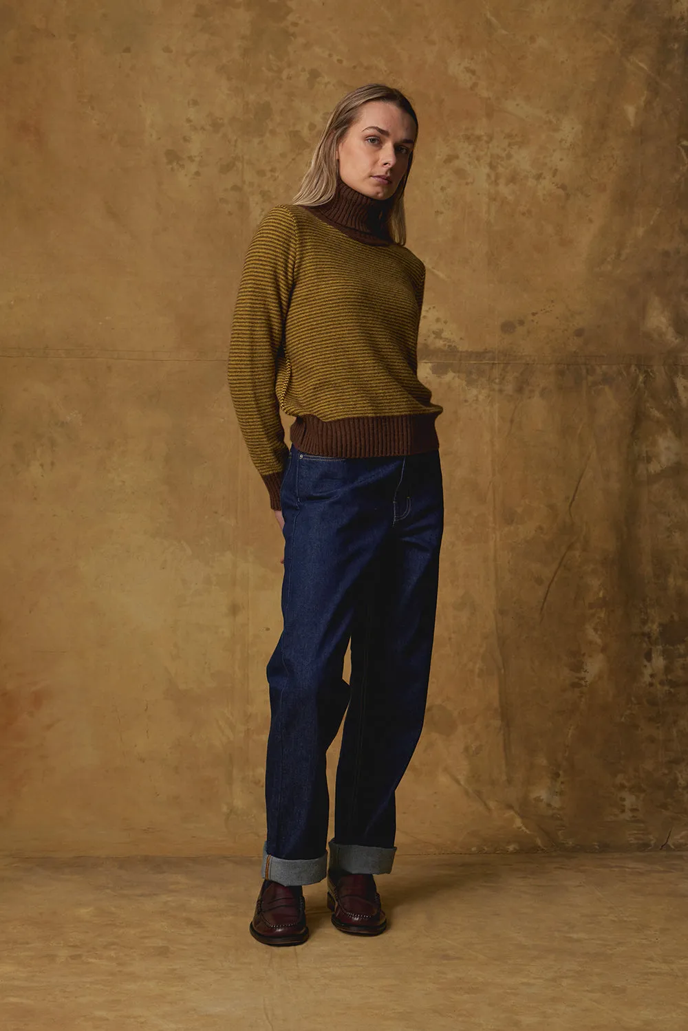 Okewa Striped Crop Funnel Neck sold by Standard Issue product image thumbnail 2