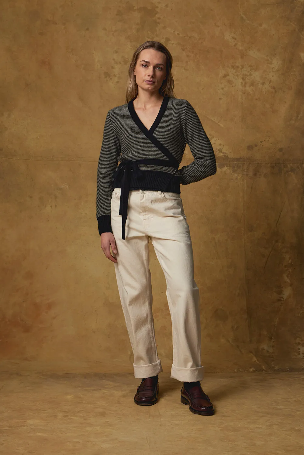 Okewa Striped Wrap Cardigan sold by Standard Issue product image thumbnail 2