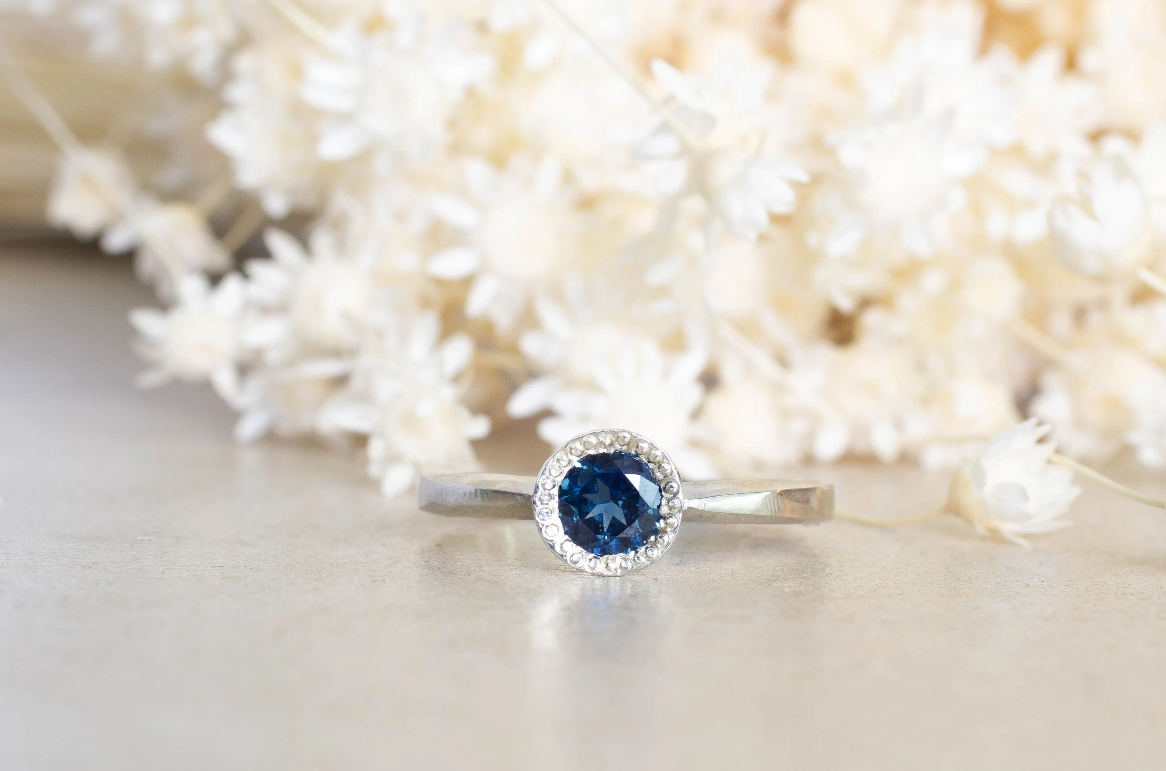 Lota Ring - 9ct White Gold with Blue Sapphire sold by Sophie Divett Jewelry product image thumbnail 3
