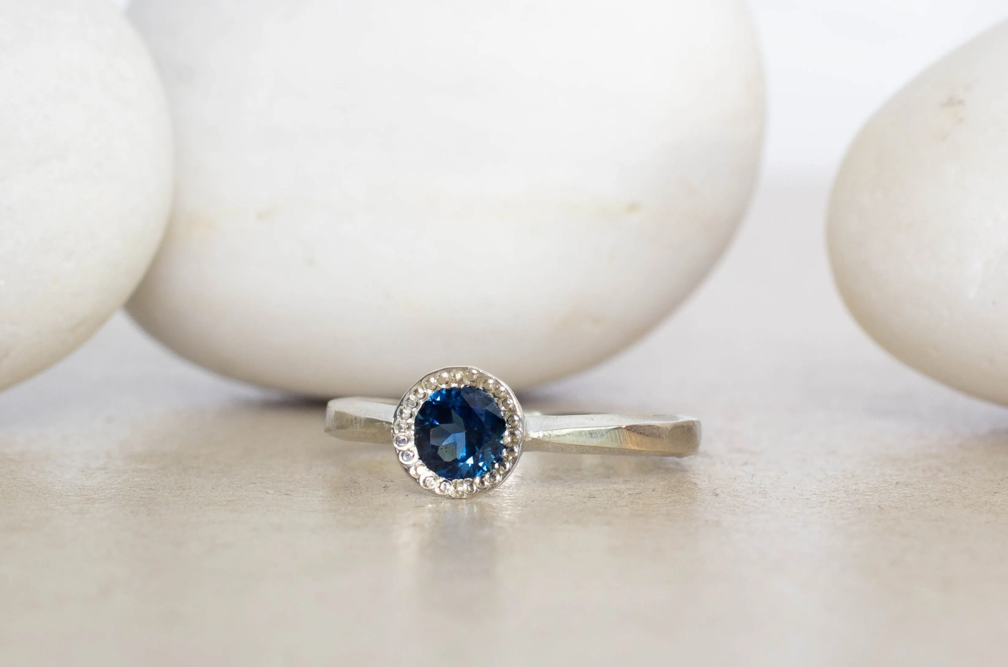 Lota Ring - 9ct White Gold with Blue Sapphire sold by Sophie Divett Jewelry product image thumbnail 2