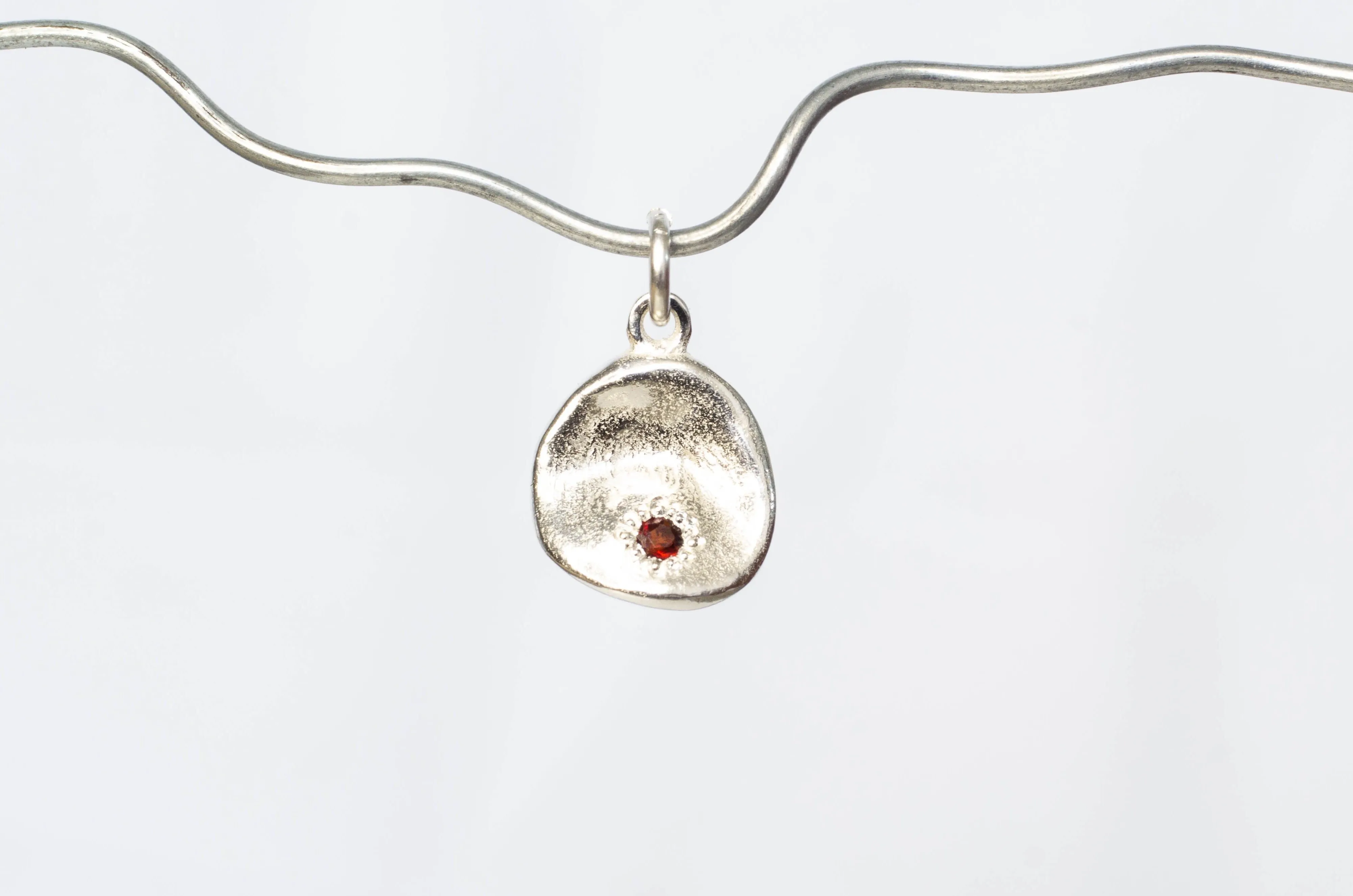 Water Drop Charm with Red Garnet - Sterling Silver sold by Sophie Divett Jewelry product image thumbnail 2