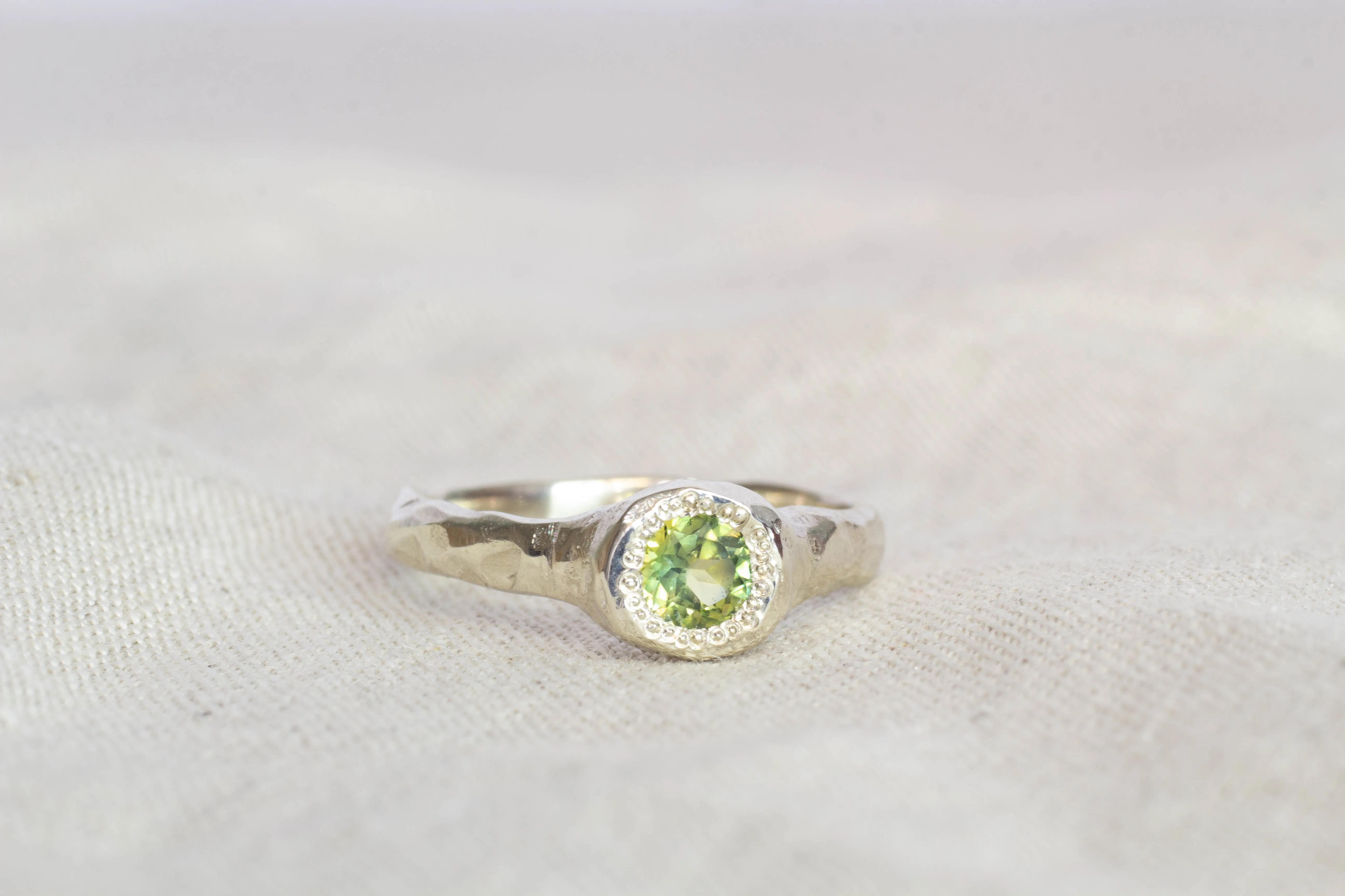 Spring Ring - 9ct White Gold with Parti Green-Yellow Sapphire sold by Sophie Divett Jewelry product image thumbnail 5