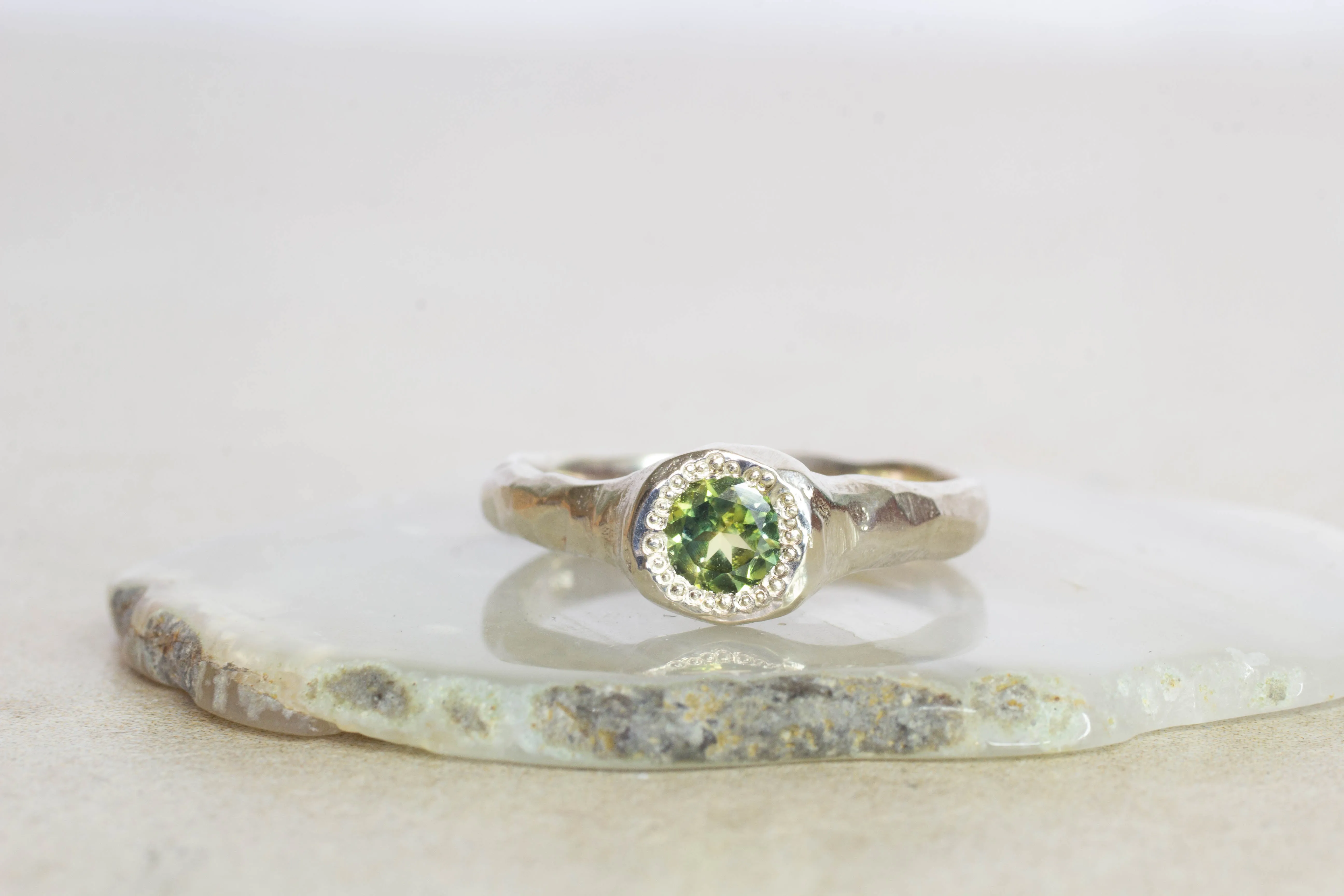 Spring Ring - 9ct White Gold with Parti Green-Yellow Sapphire sold by Sophie Divett Jewelry product image thumbnail 4