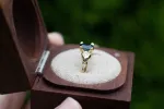 Thalia Ring - 9ct Yellow Gold with Teal  Sapphire and Diamonds sold by Sophie Divett Jewelry
