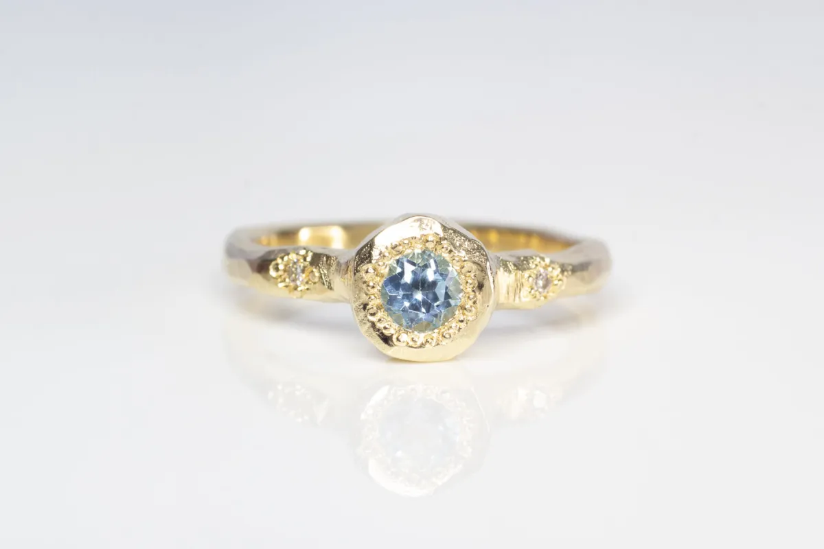 Neve Ring - 9ct Yellow Gold with Blue Topaz sold by Sophie Divett Jewelry