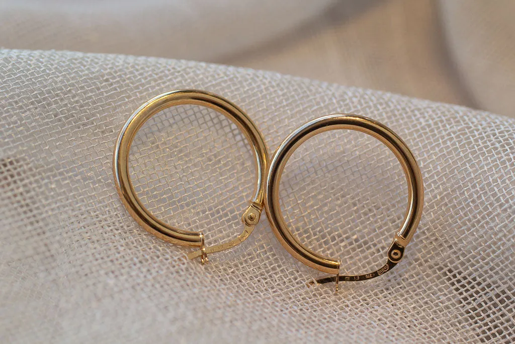 Round Hoop Earring - 15mm - 9ct Yellow Gold sold by Sophie Divett Jewelry product image thumbnail 3
