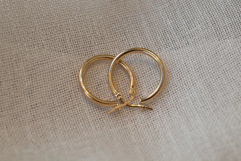Round Hoop Earring - 15mm - 9ct Yellow Gold sold by Sophie Divett Jewelry product image thumbnail 5