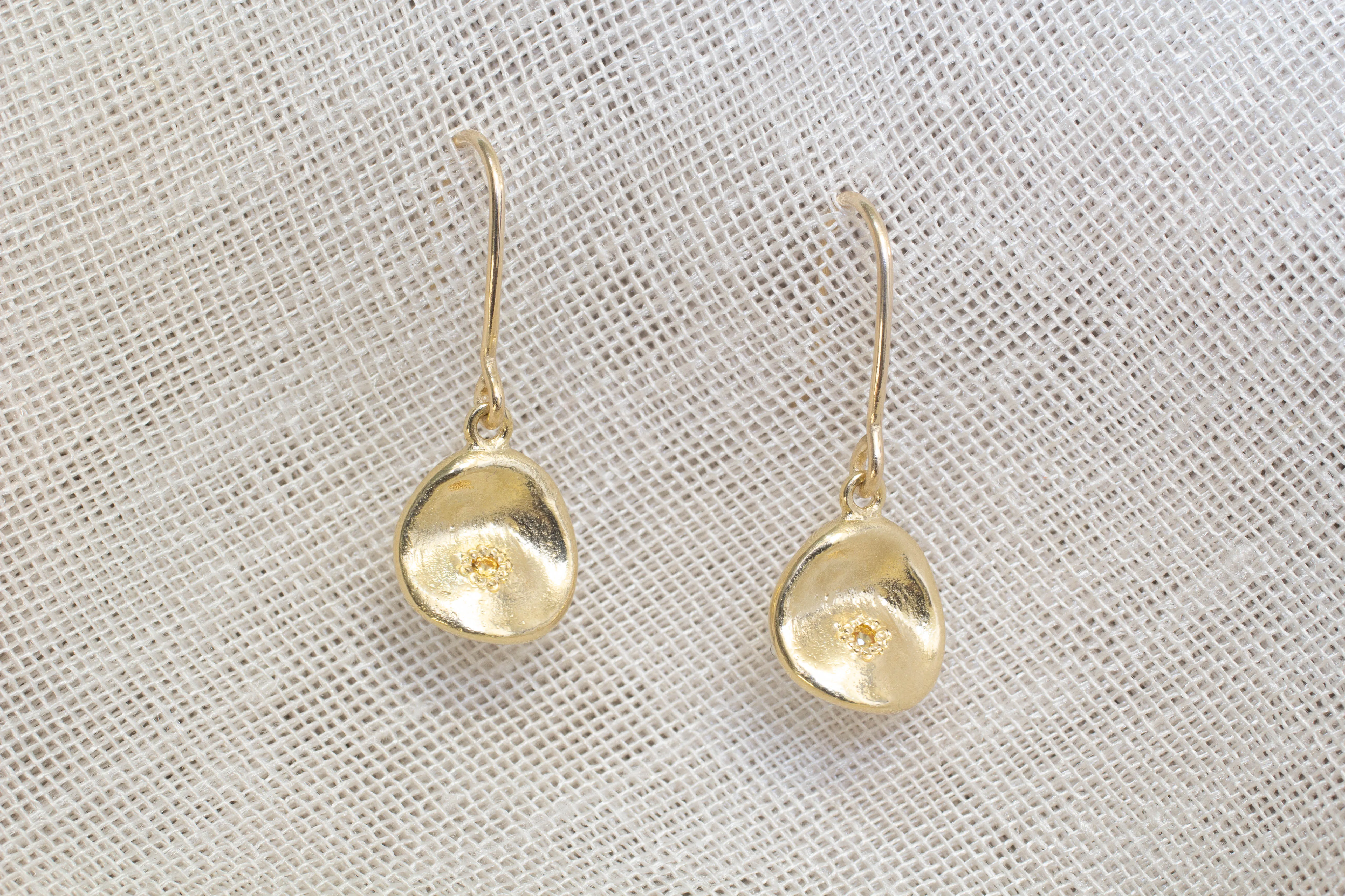 Water Drop Earrings - Yellow Gold with Yellow Sapphires sold by Sophie Divett Jewelry product image thumbnail 5