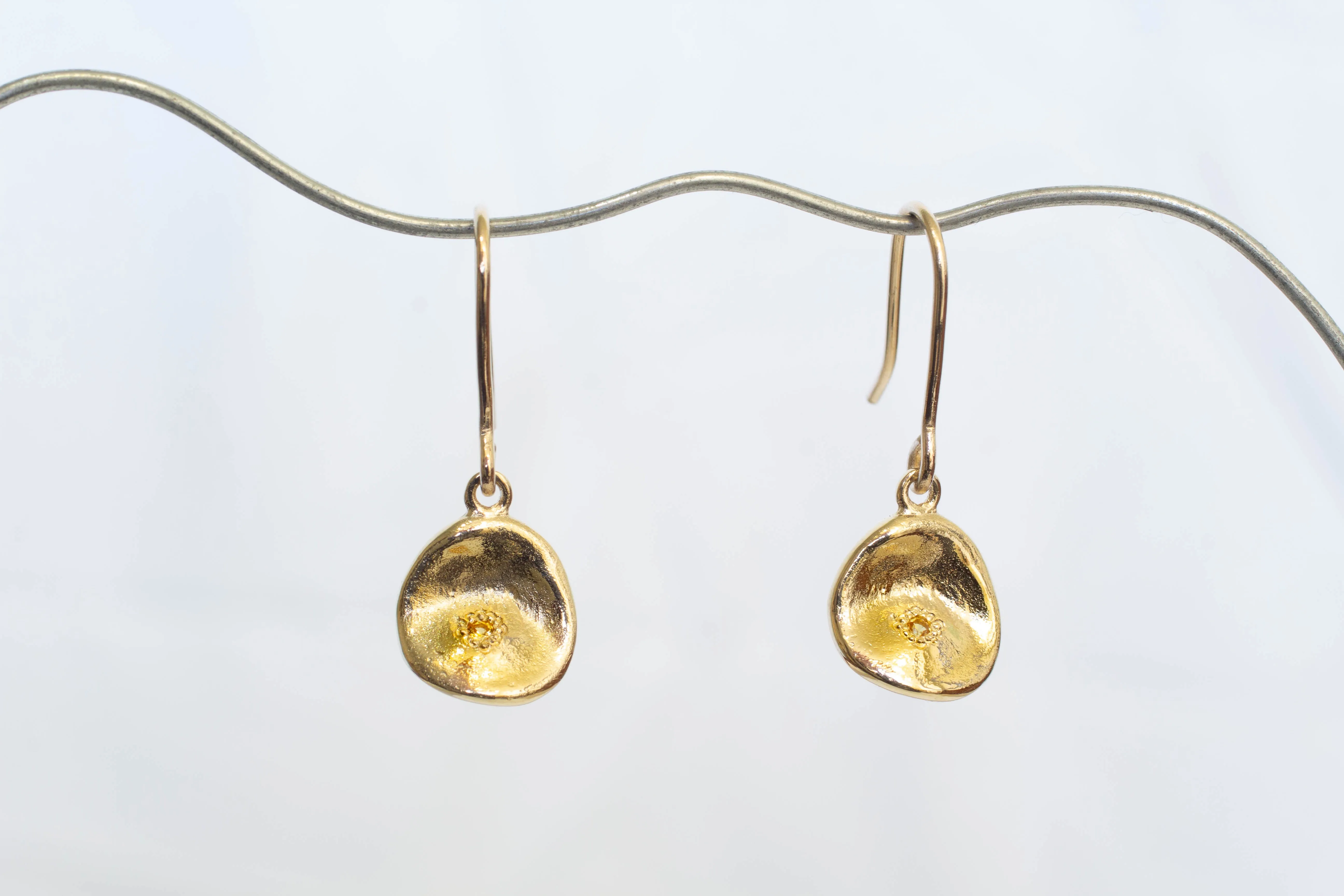 Water Drop Earrings - Yellow Gold with Yellow Sapphires sold by Sophie Divett Jewelry product image thumbnail 3
