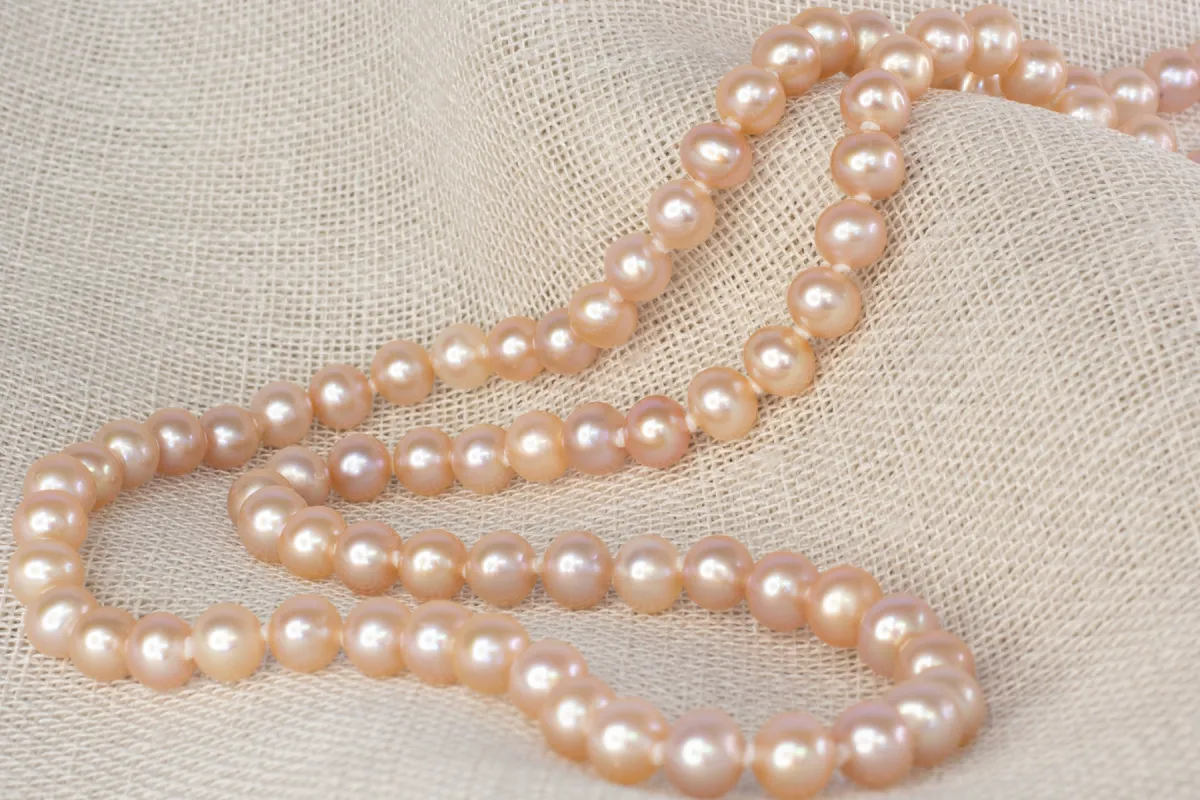 Semi-Baroque Pearl Necklace - 5mm- Natural sold by Sophie Divett Jewelry