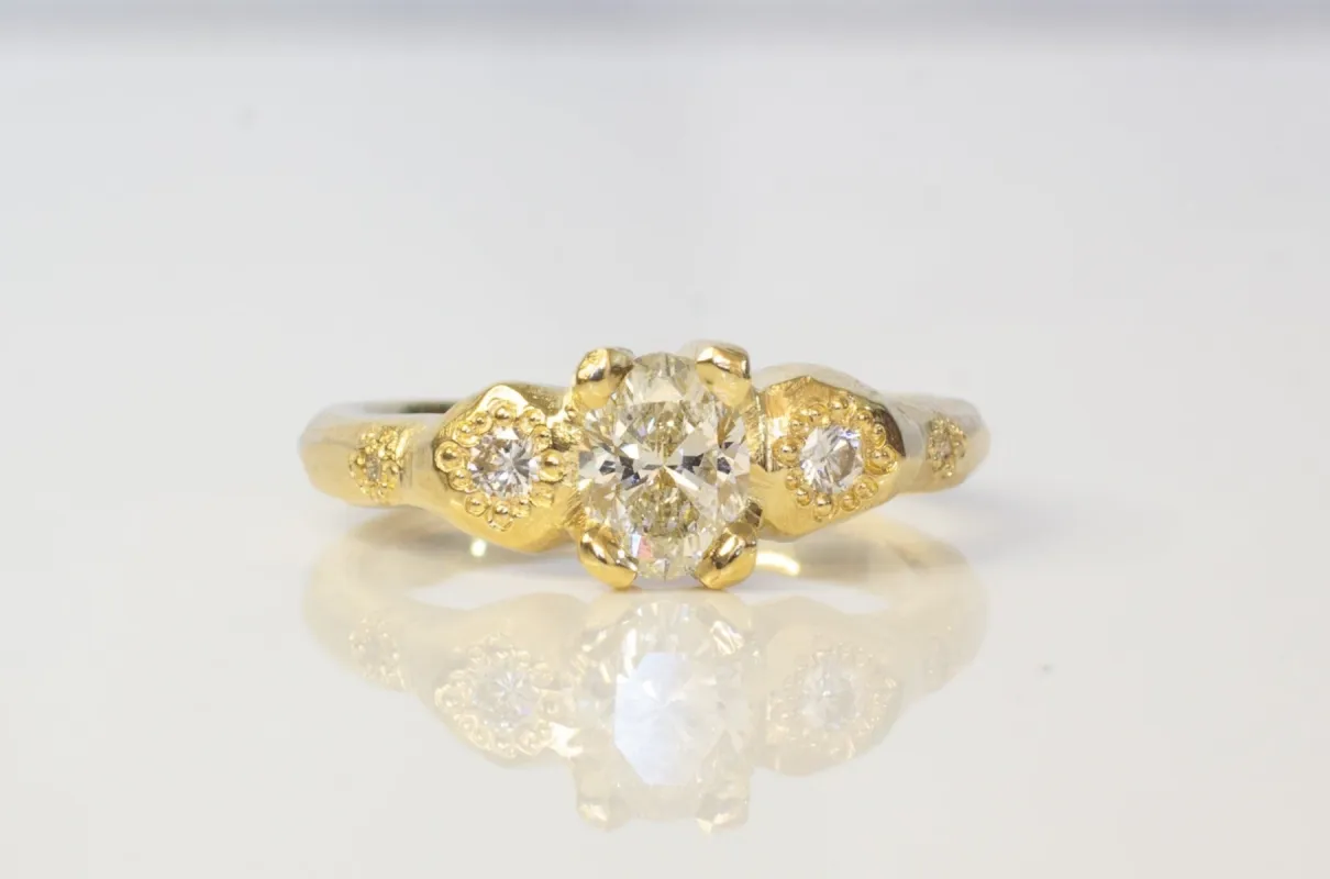 Thalia Ring - 18ct Yellow Gold with Recycled Diamonds sold by Sophie Divett Jewelry