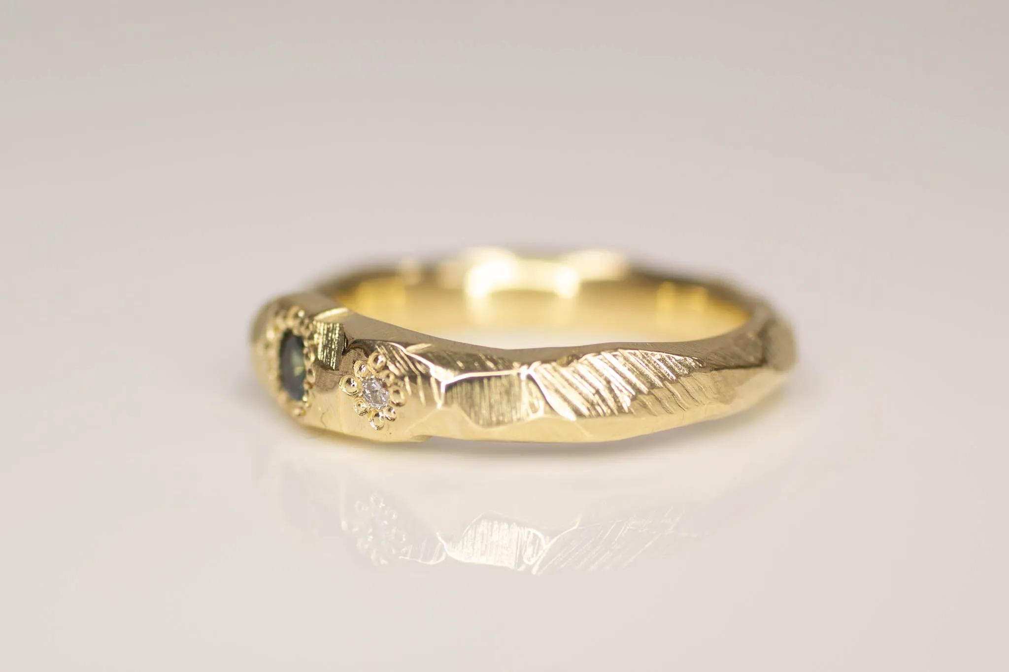Hestia Ring - Yellow Gold with Green Sapphire and Diamonds sold by Sophie Divett Jewelry product image thumbnail 4