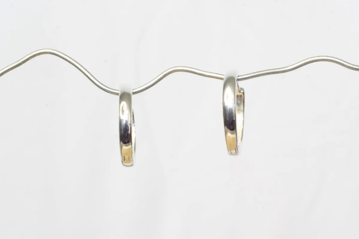 Square Profile Huggie Earrings - 19x3mm - Sterling Silver sold by Sophie Divett Jewelry