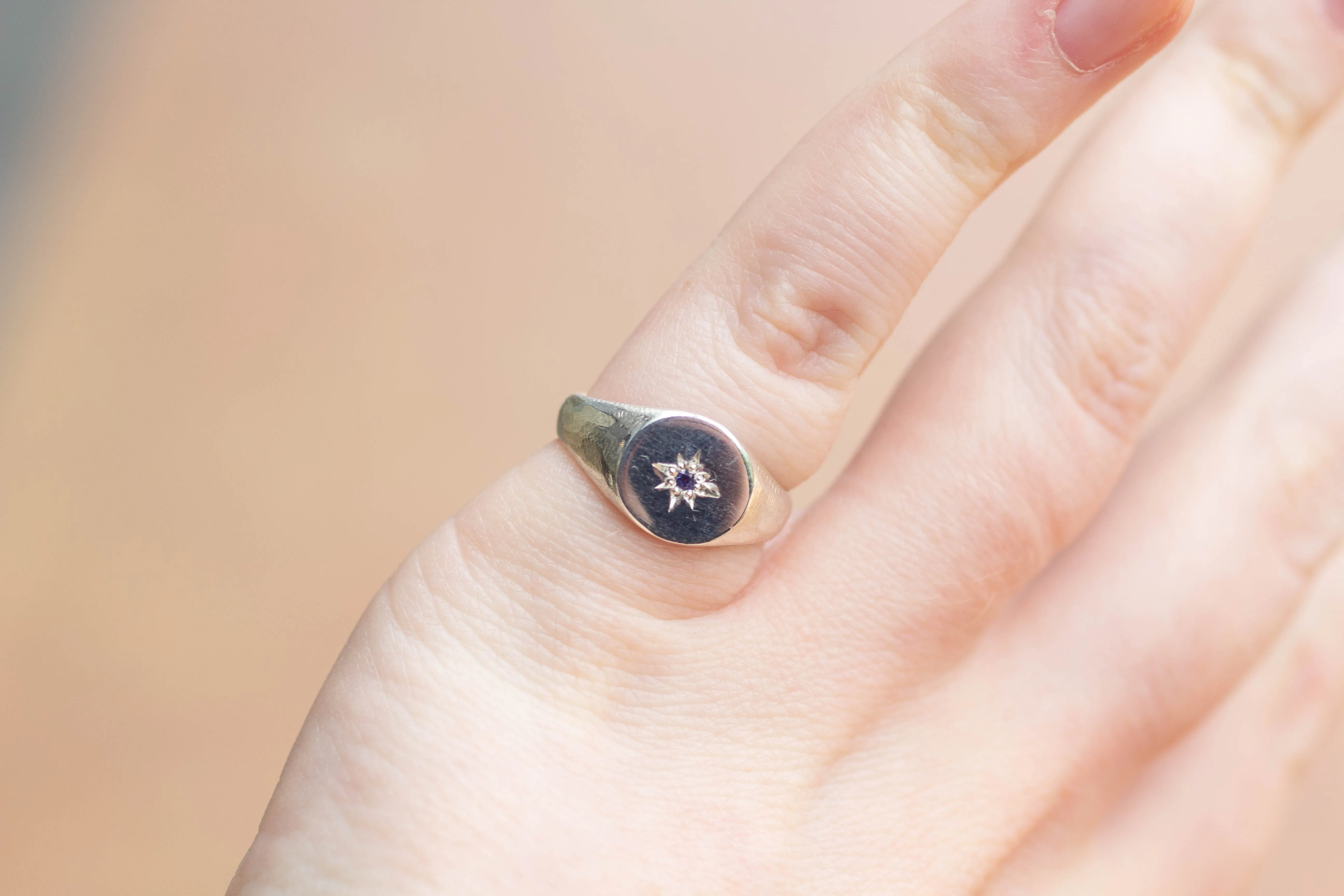 Signet Ring - Sterling Silver with Blue Tanzanite sold by Sophie Divett Jewelry product image thumbnail 4