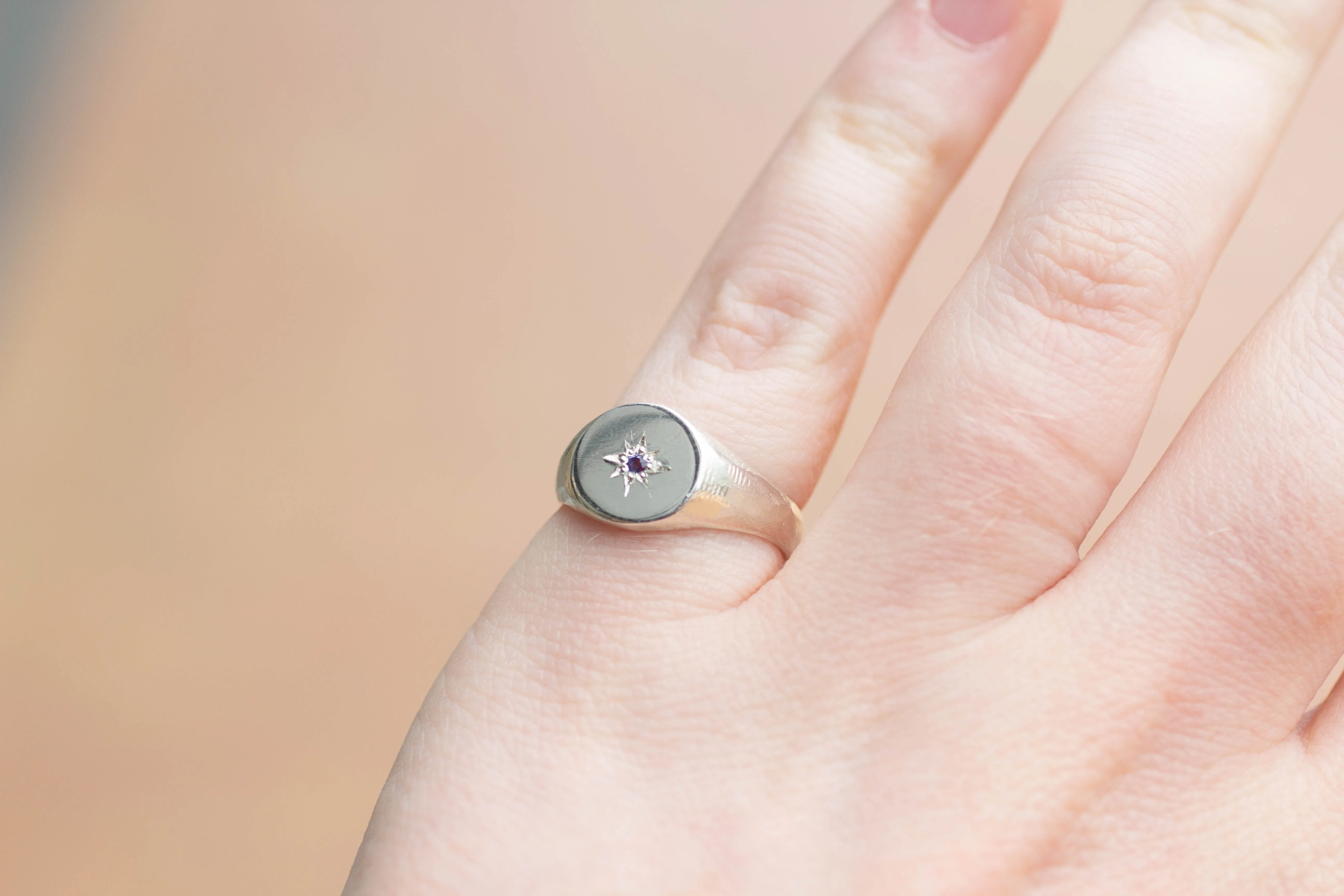 Signet Ring - Sterling Silver with Blue Tanzanite sold by Sophie Divett Jewelry product image thumbnail 2